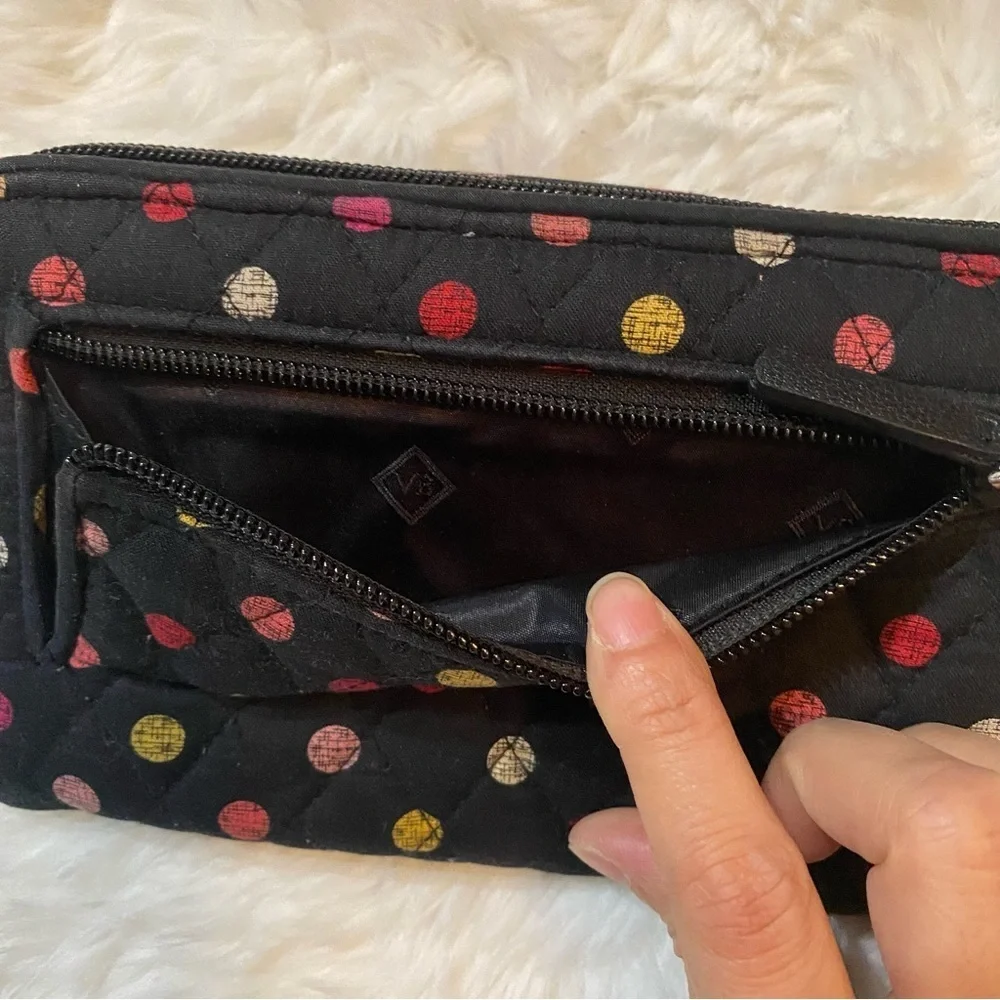 Vera Bradley Polkadots Black Wallet